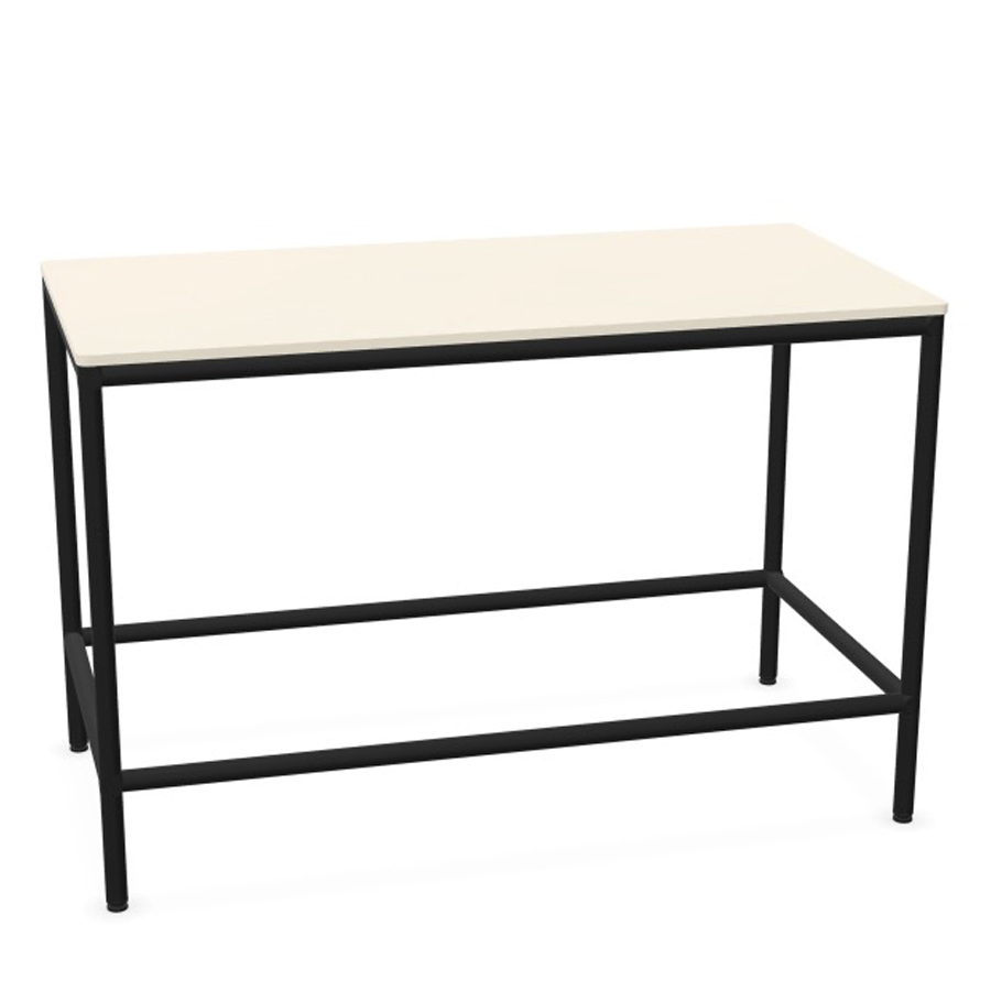 BOSSE S-Desk Stehtisch | Black Edition | Platte Creme Winterweiß