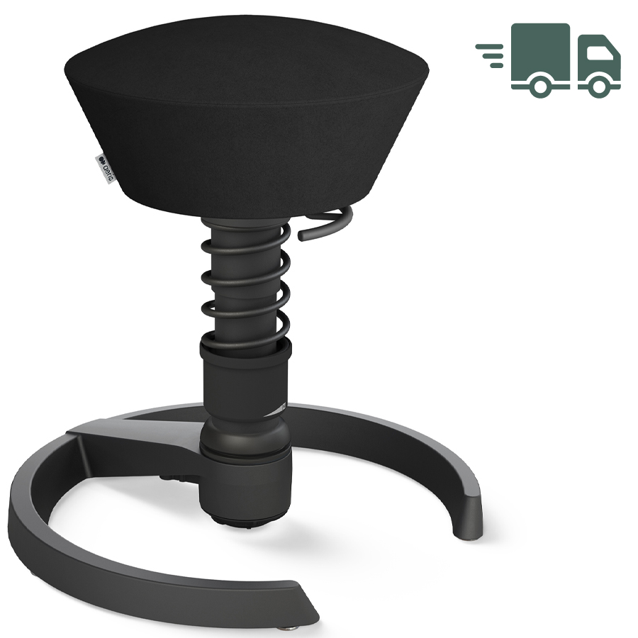 Aeris Swopper Mikrofaser schwarz mit Gleitern - Gestell schwarz - Low-Feder