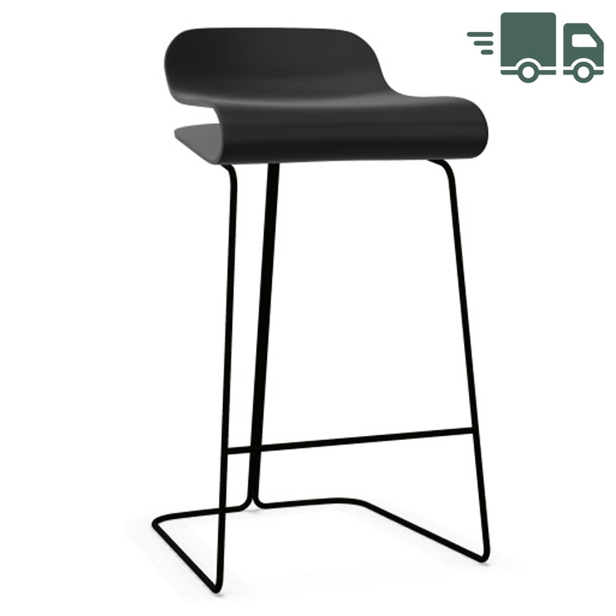 Kristalia BCN Barhocker mit Kufengestell schwarz - Höhe 66 cm