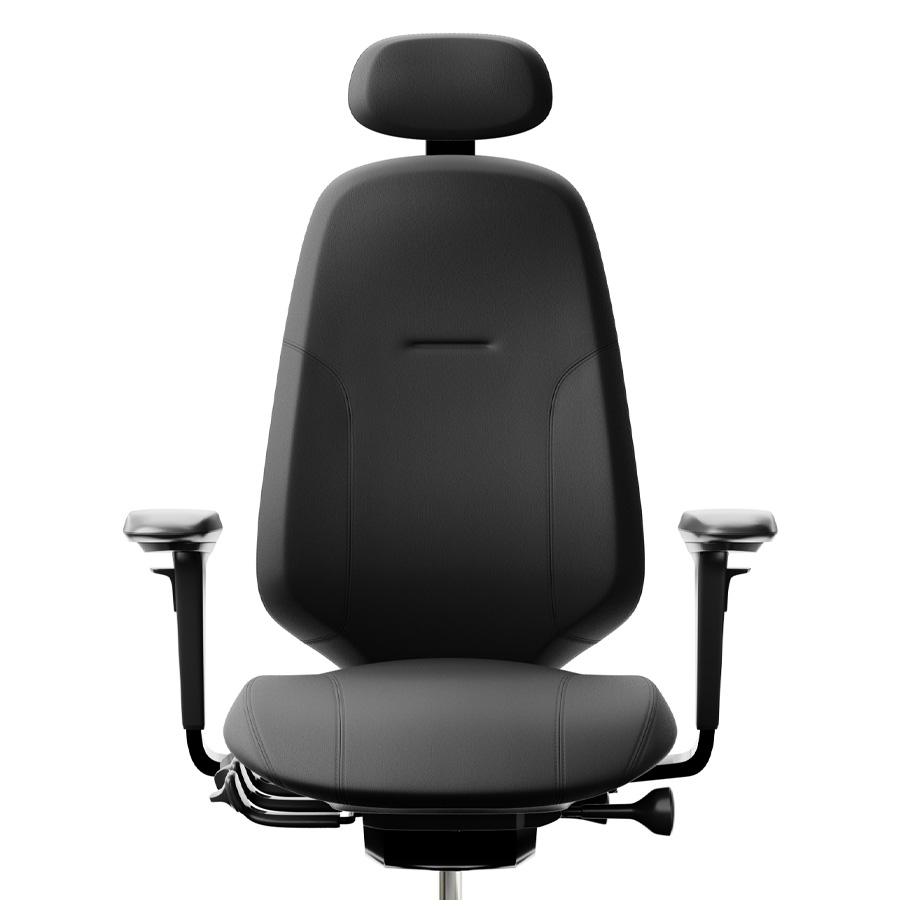 RH Mereo 300 black hohe Rückenlehne - Armlehnen u. Nackenstütze - Frontansicht