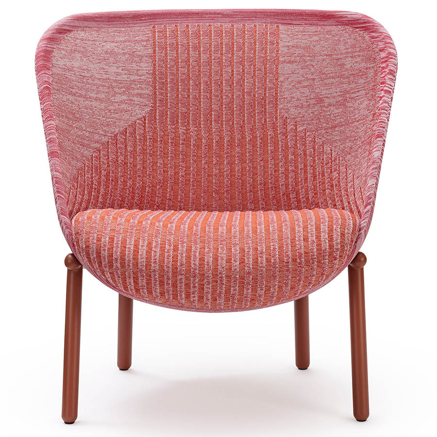 Haworth Cardigan Lounge | Strick rot | Gestell rostrot | Front