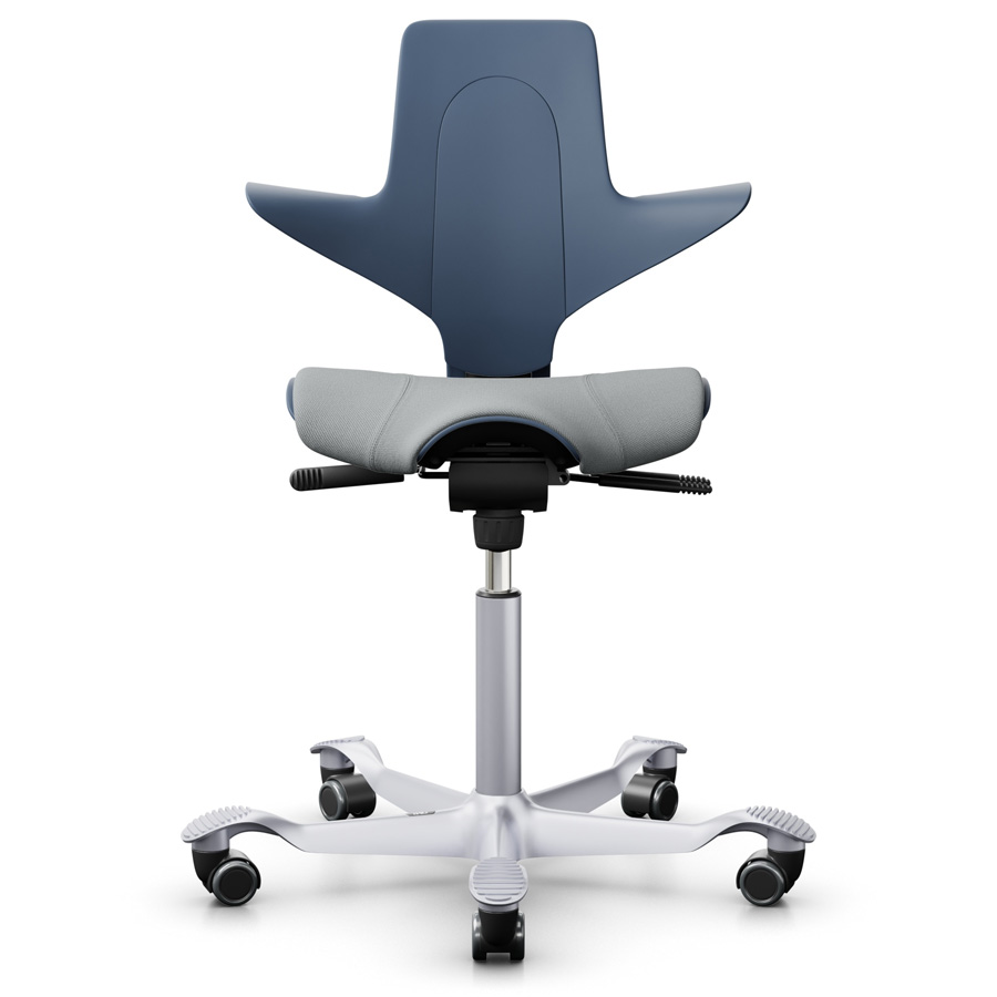 HAG Capisco Puls 8020 Blueberry mit Bezug Light ash grey Select (Gabriel) SC60131 Frontansicht