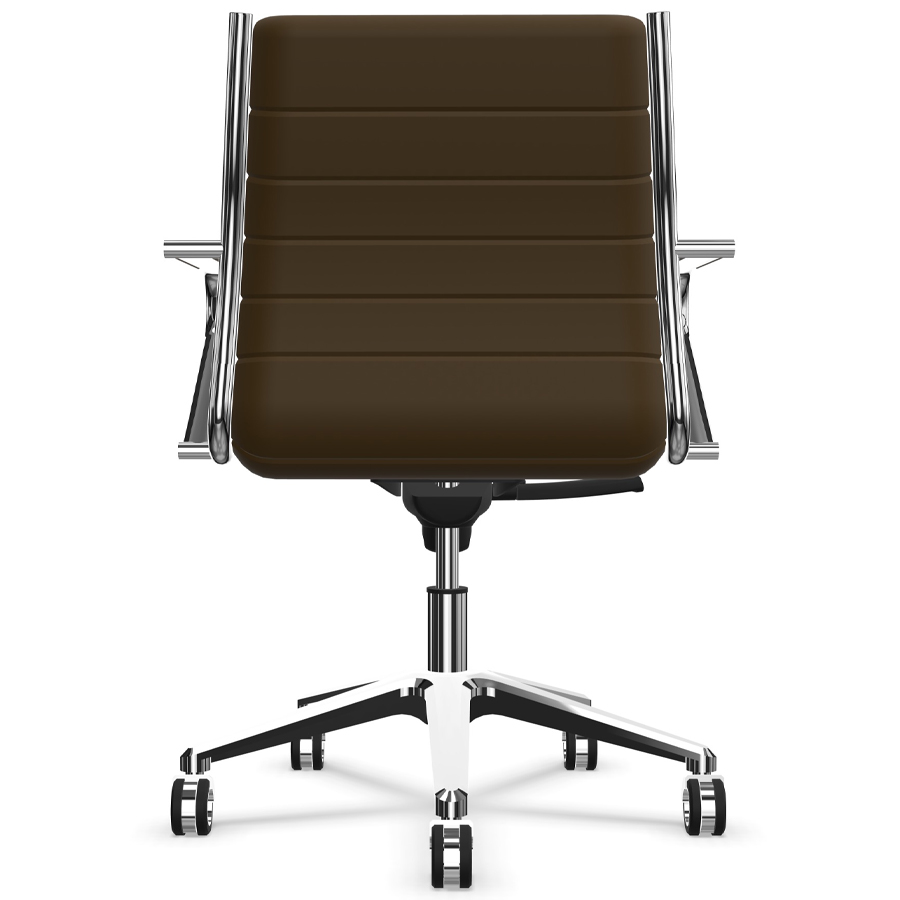 Sitland Classic Managerstuhl Leder dunkelbraun mit Armlehnen - Rückansicht