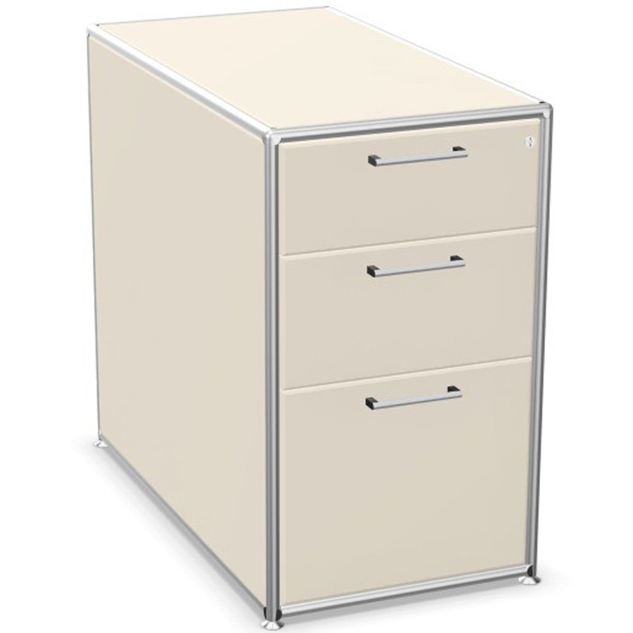 Bosse Modul Space Standcontainer auf Stellgleiter in Melamin Creme mit Chrom