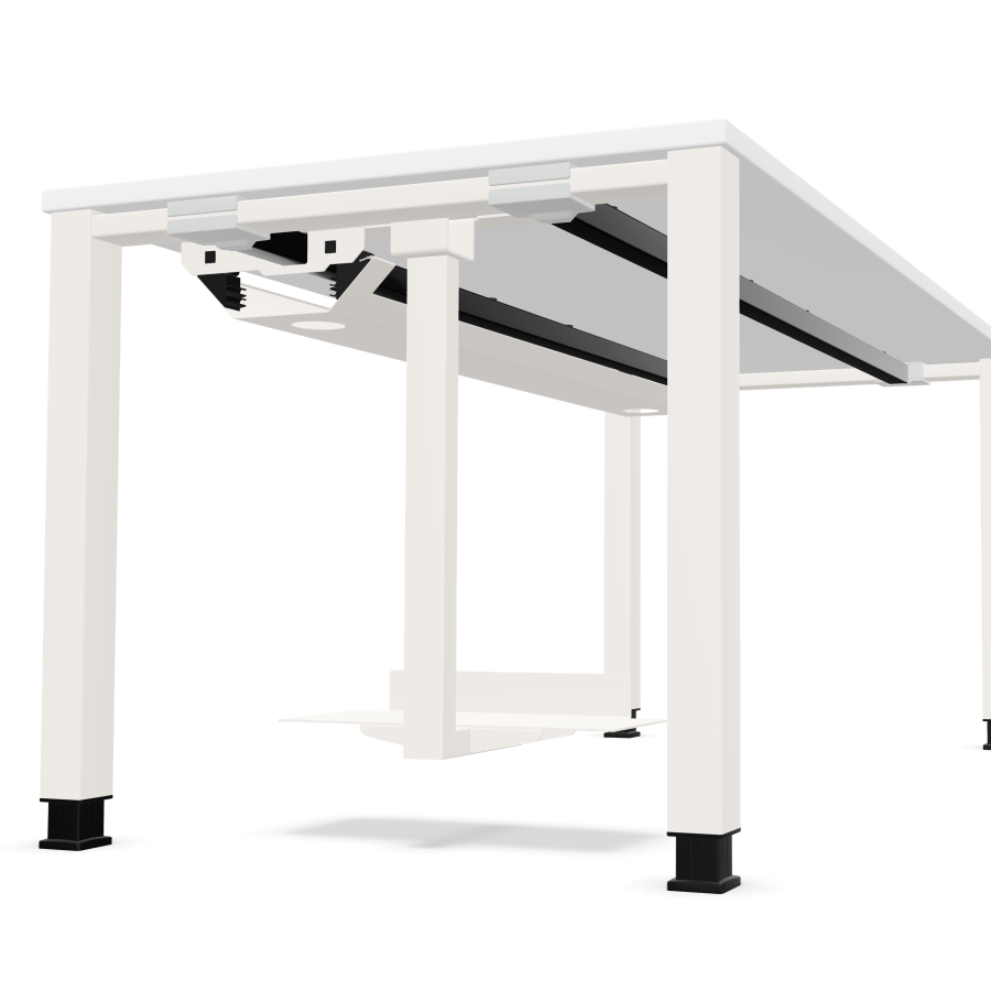 Palmberg Systo Tec Platte weiß mit Gestell weiß und CPU Halter und Kabelwanne