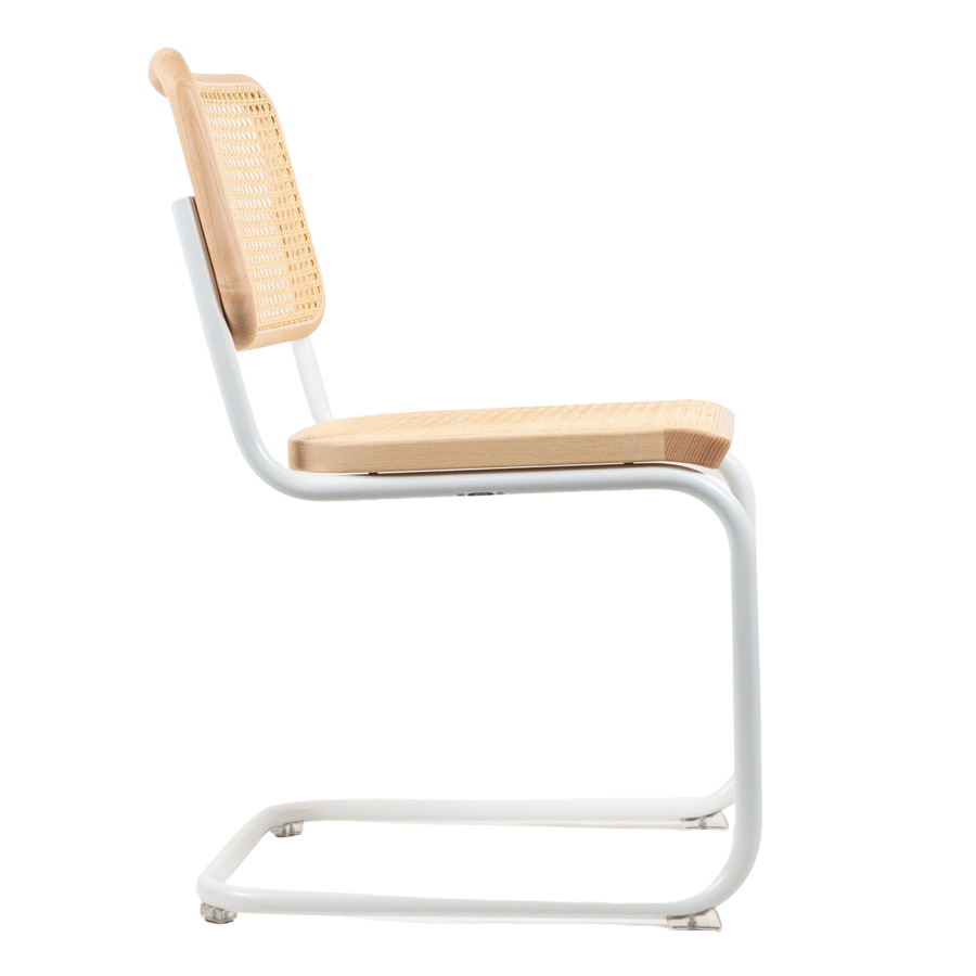 THONET Stahlrohr-Freischwinger S 32 V Rohrgeflecht-Sitz Esche Pure Materials - Seitenansicht