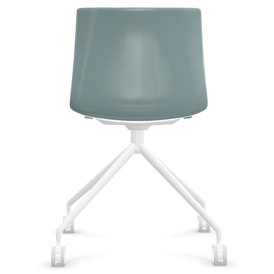 Arper CATIFA 46 0372 Stuhl mit Innenpolster auf Rollen - Farbe Petrol