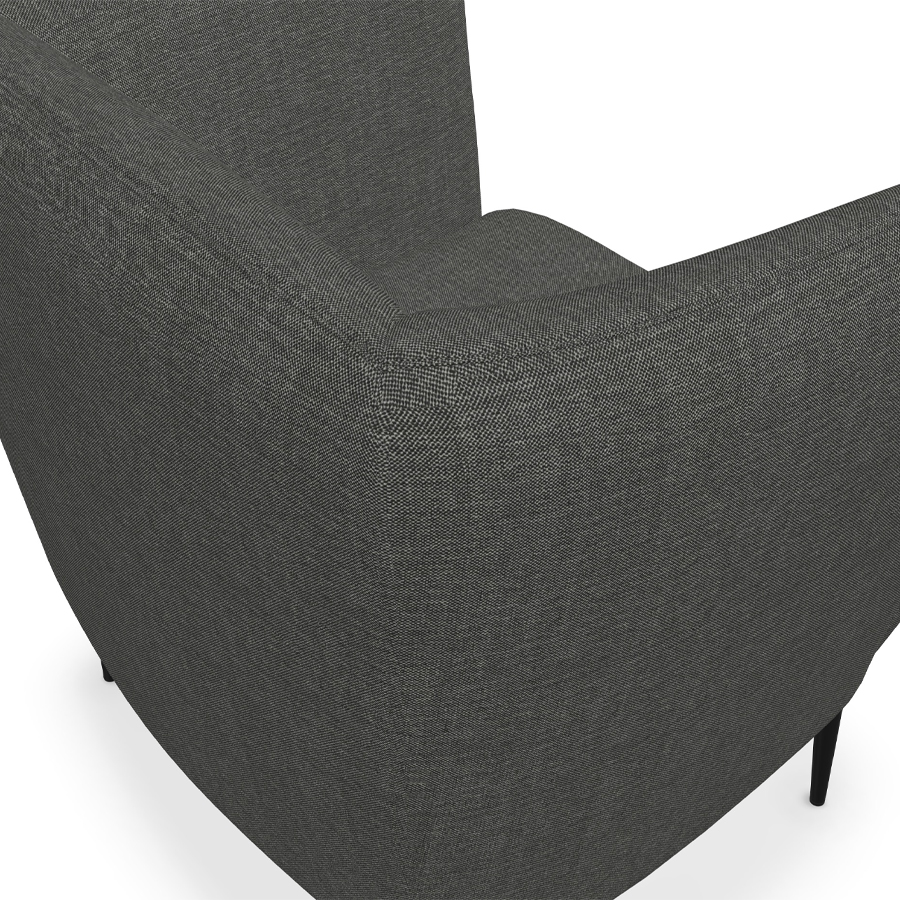 W. Schillig Einzelsessel Ella mit Metallfüßen - schwarz-weiß - Rückansicht nah