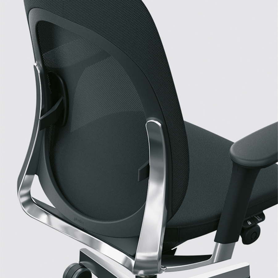 Giroflex 40-4049 Drehstuhl schwarz mit hoher Netzrückenlehne und Kopfstütze