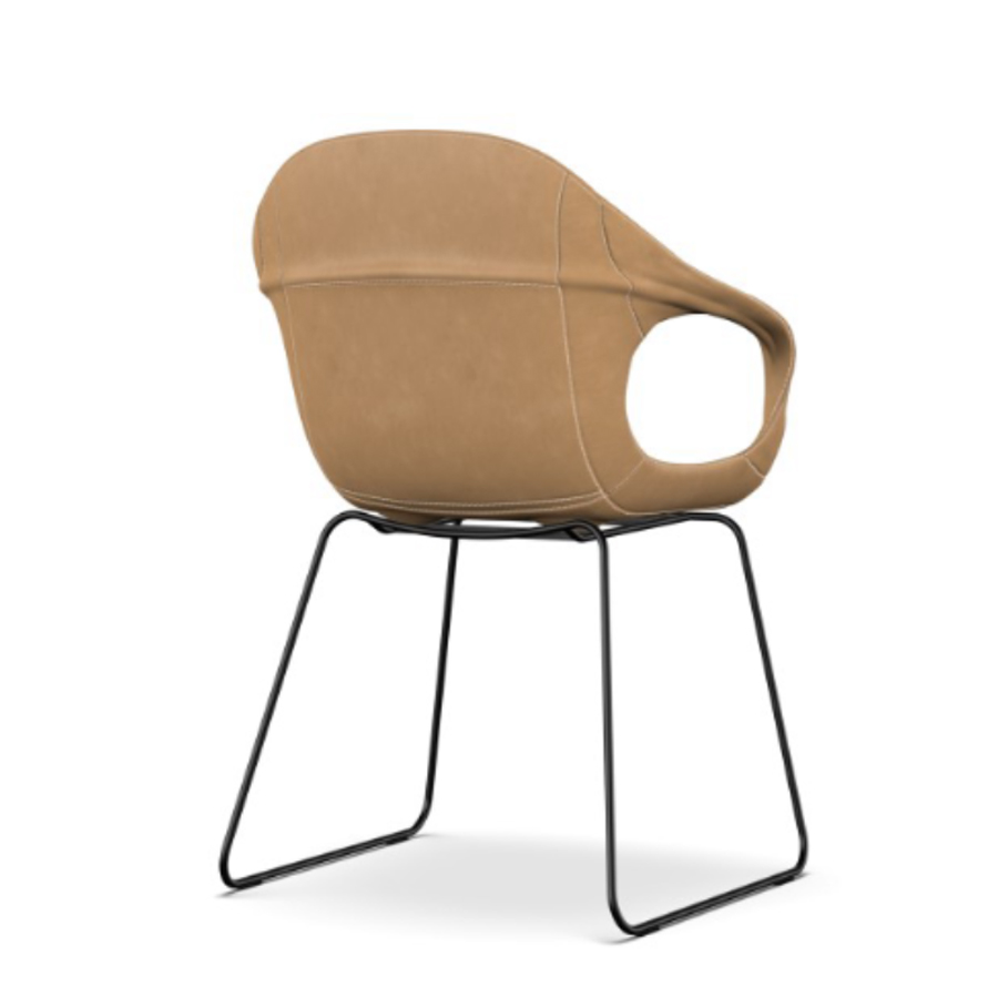 kristalia elephant vollnarbiges Leder cognac von hinten