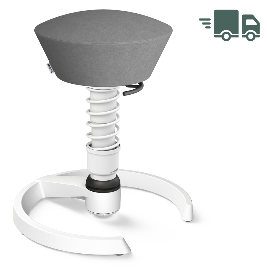 Aeris Swopper Mikrofaser grau mit Gleitern - Gestell weiß