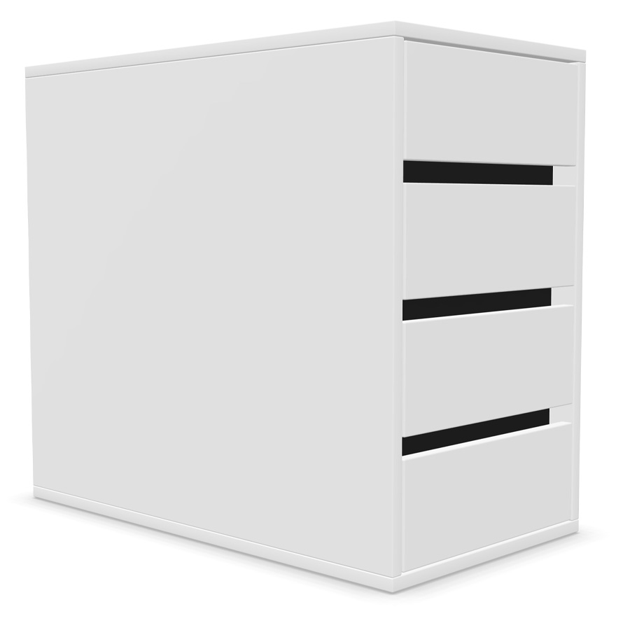 Palmberg Anstellcontainer Standcontainer Select in Weiß - Greifraumprofile schwarz