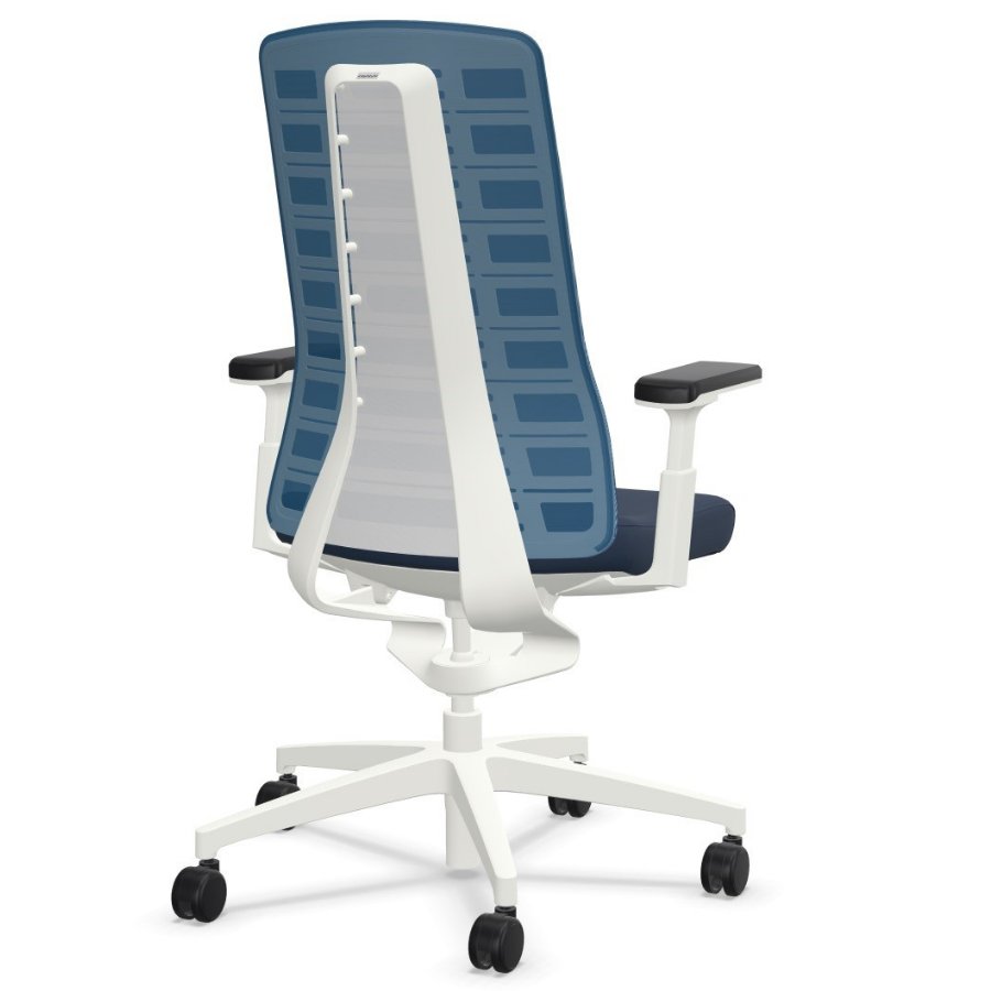 Interstuhl PUREis3 PU21C Sitz blau Netz blau - Rückansicht