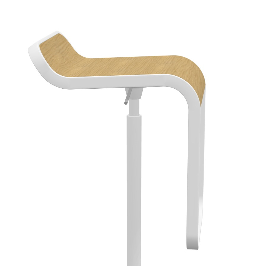 lapalma LEM Barhocker Eiche gebleicht weiß Seitenansicht