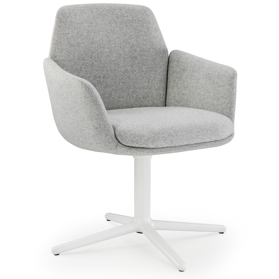 HAWORTH Poppy Bürostuhl Konferenzstuhl mit Gleitern - Stoff grau