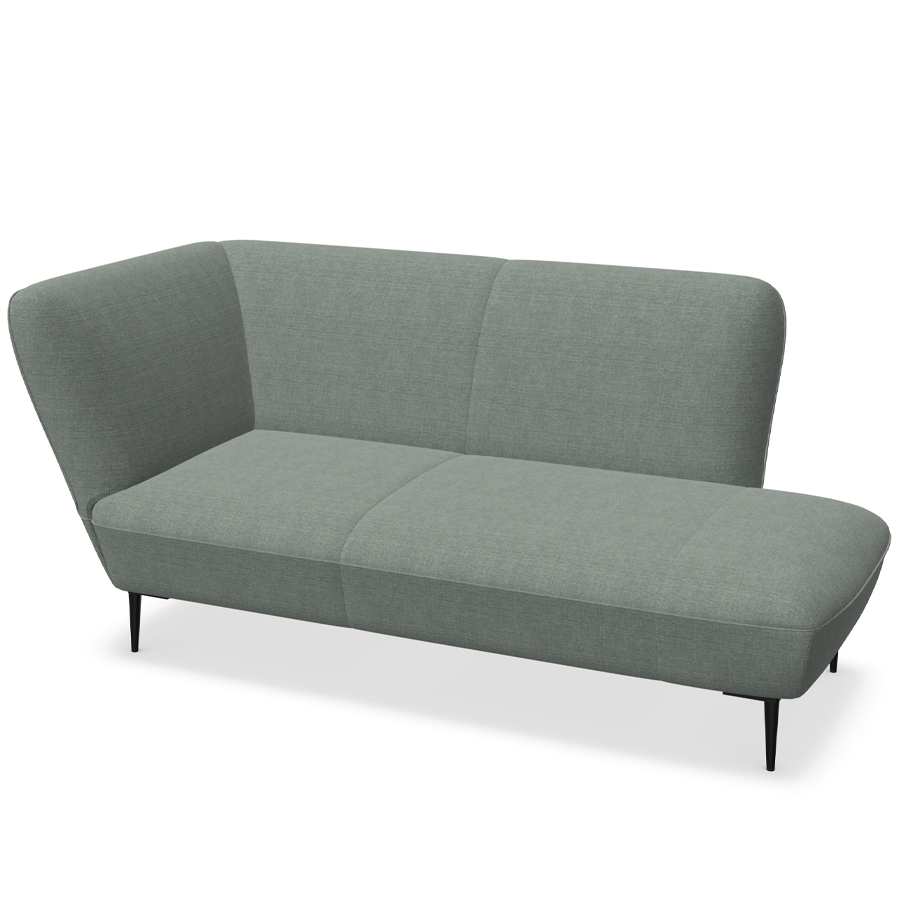 W. Schillig Chaiselounge Ella mit Metallfüßen - grau - Seitenteil links