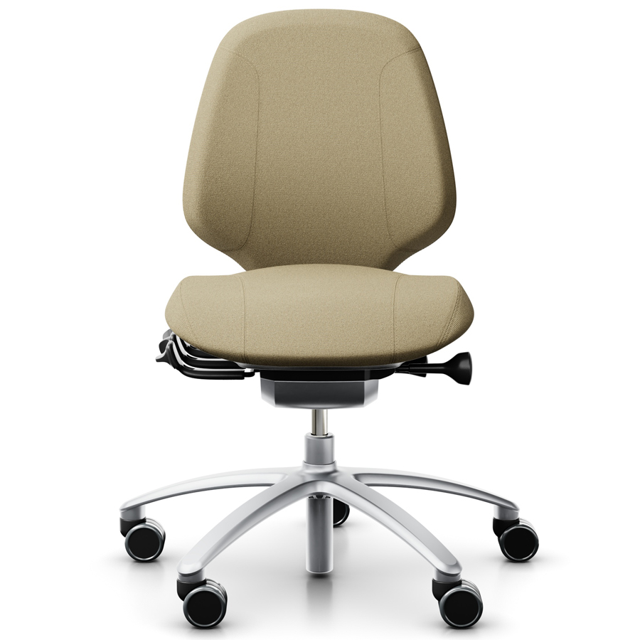 RH Mereo 200 silver mit halbhoher Rückenlehne - Gestell silber - Capture Beige - Frontansicht