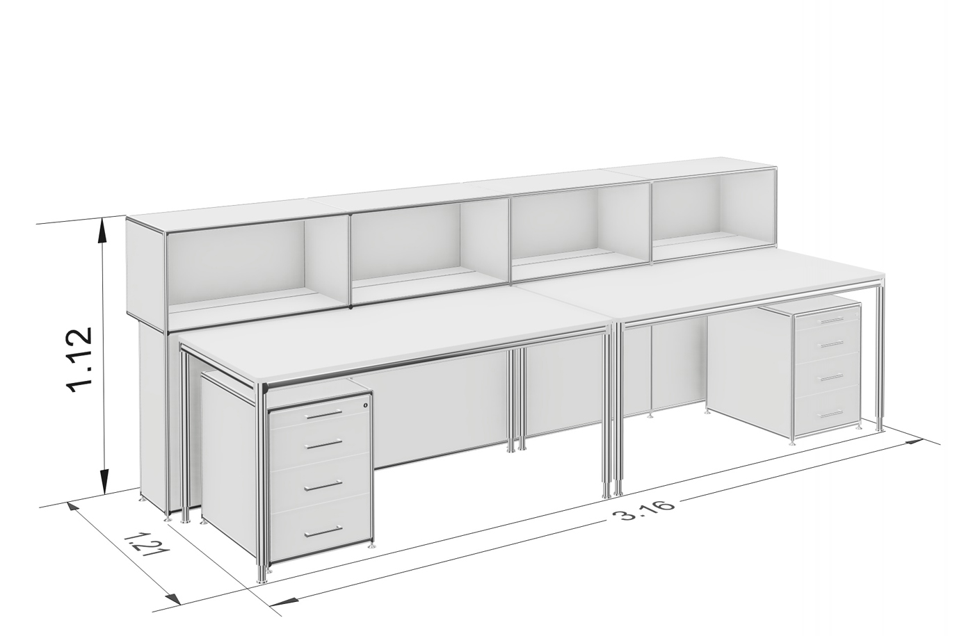 Bosse Modul Space Theke 10 Bemaßung