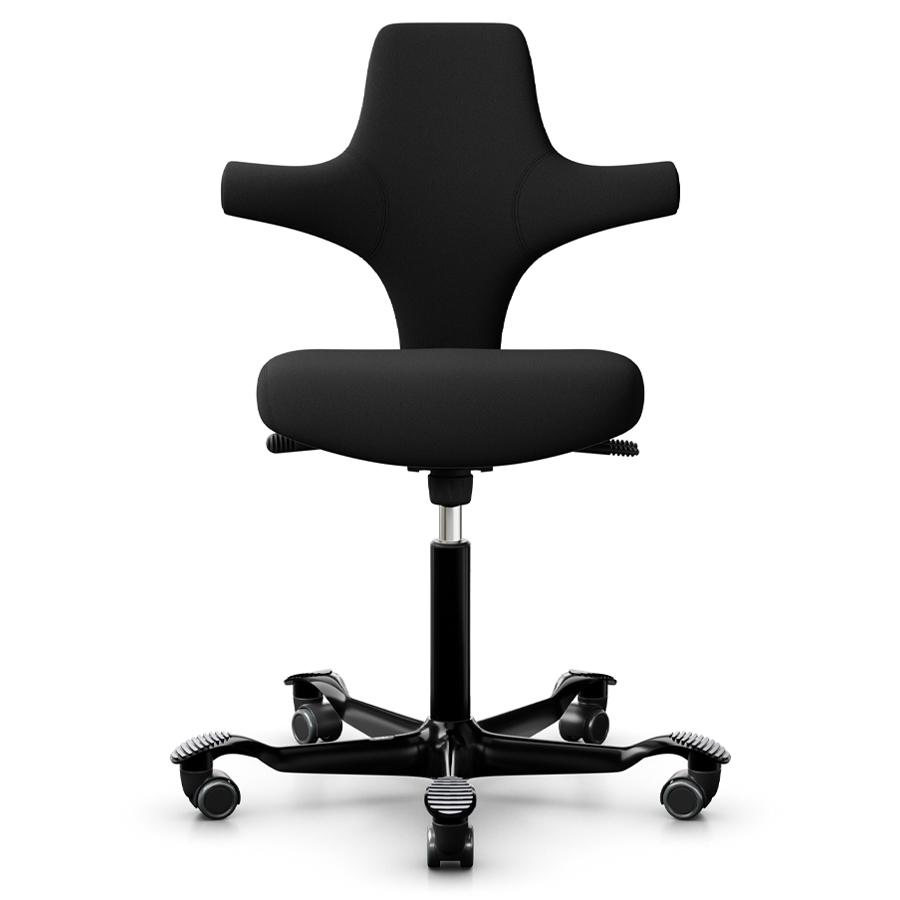 HAG CAPISCO 8126 Stoff Xtreme schwarz mit flachem Sitz - Gestell schwarz - Front