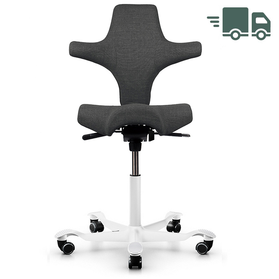 HAG Capisco 8106 mit Stoff Remix dunkelgrau 163 - Gestell weiß