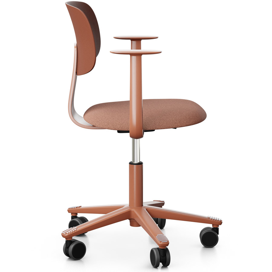 HAG Tion 2140 Bürostuhl Chestnut mit Armlehnen - Sitz Stoff Cura - Rückenschale Kunststoff - Seitenansicht