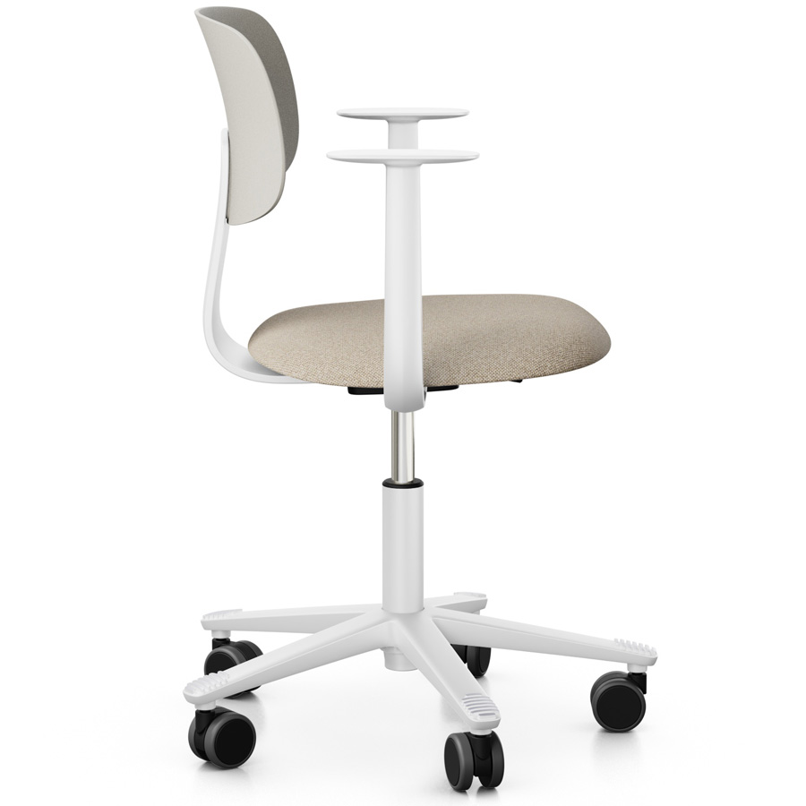 HAG Tion 2140 Bürostuhl Mist mit Armlehnen - Sitz Stoff Mainline Flax - Rückenschale Kunststoff - Seitenansicht