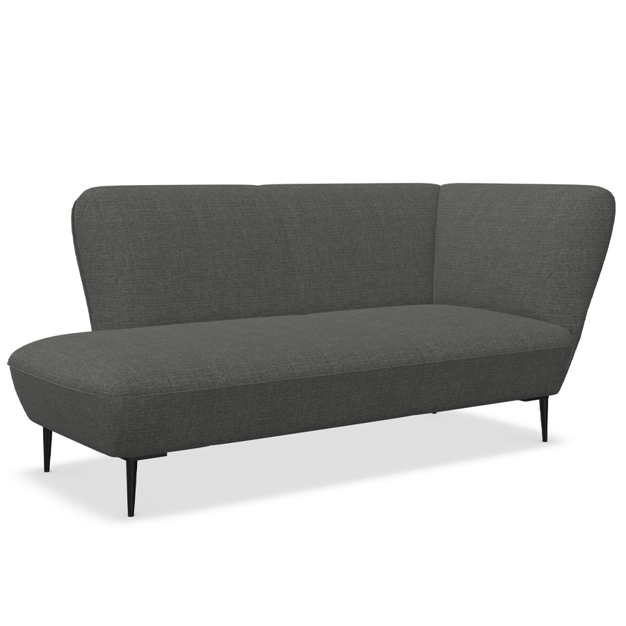 W. Schillig Chaiselounge Ella mit Metallfüßen - dunkelgrau - Seitenteil rechts