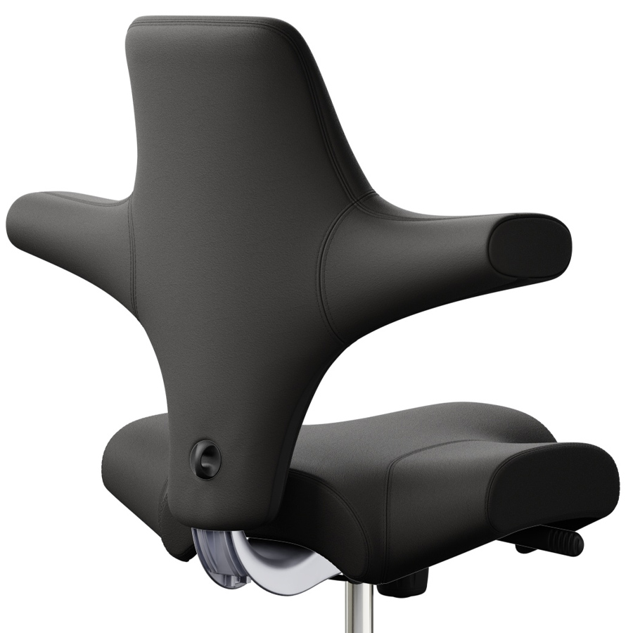 HAG Capisco 8106 Bezug Elmosoft schwarz - Gestell silber - Nahaufnahme