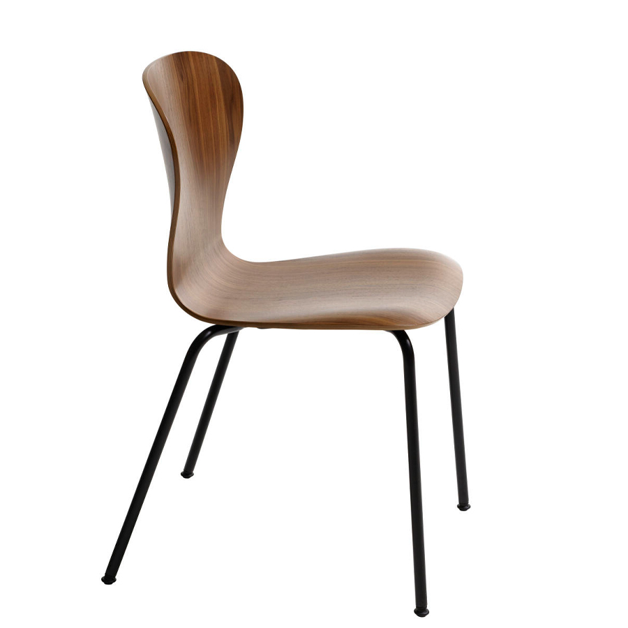 THONET S 220 Formholz-Stuhl | Nussbaum klar lackiert | Gestell schwarz