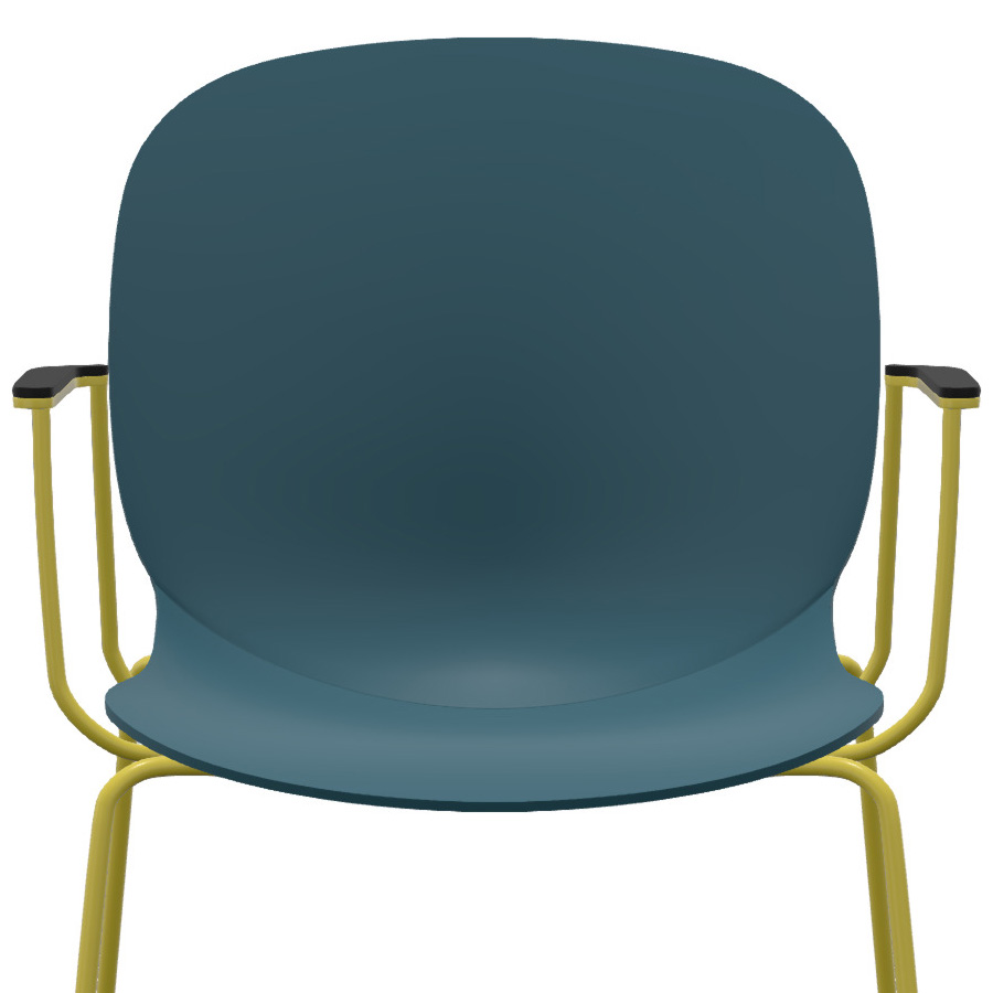 Profim Noor Kufenstuhl 6060 Teal Blue Canola mit Armlehnen