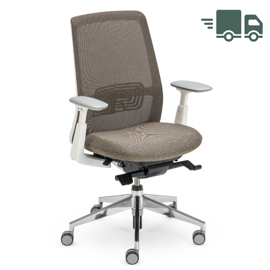 HAWORT Soji Bürodrehstuhl braun mit Netzrücken