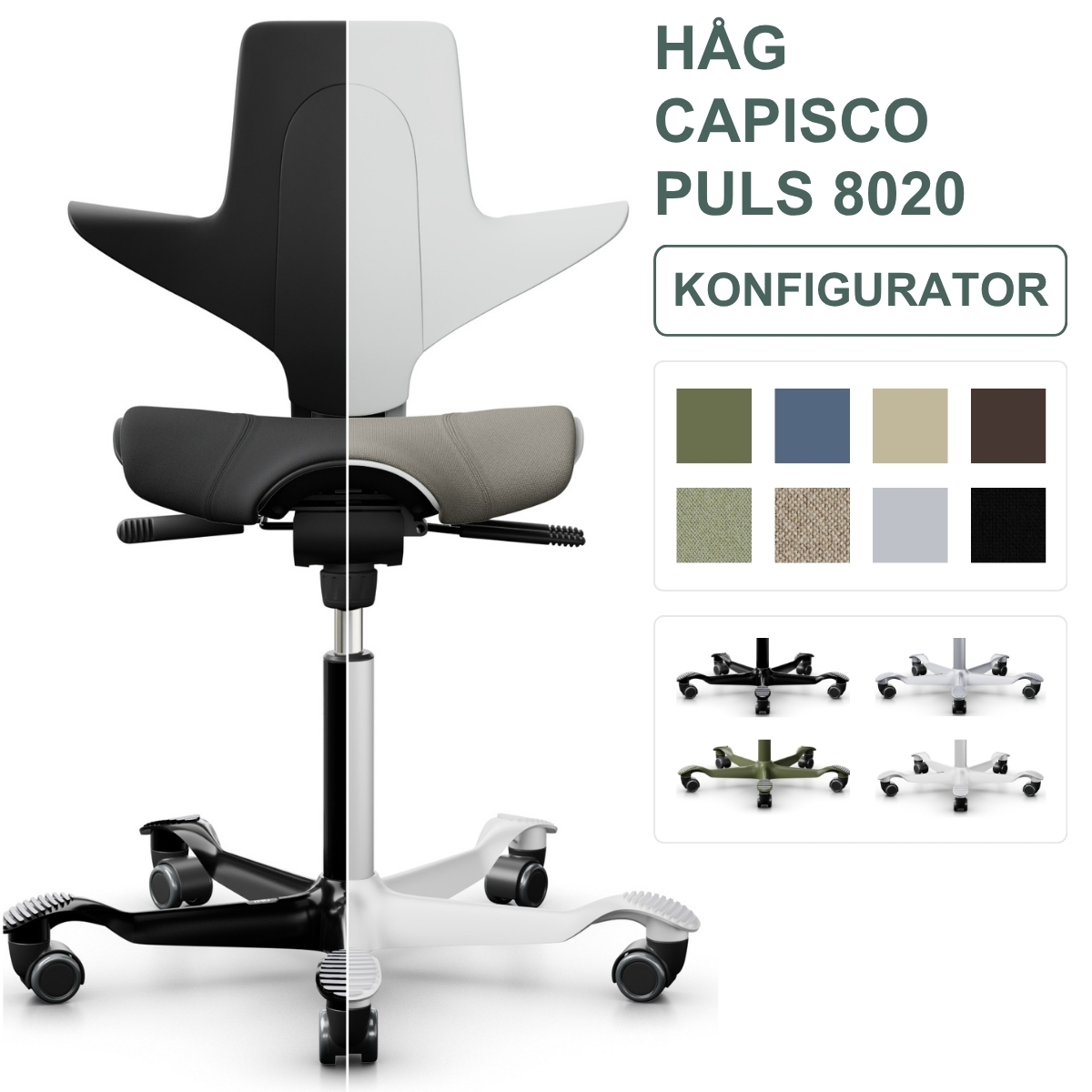 HÅG Capisco Puls 8020 Konfigurator | alle Varianten wählbar