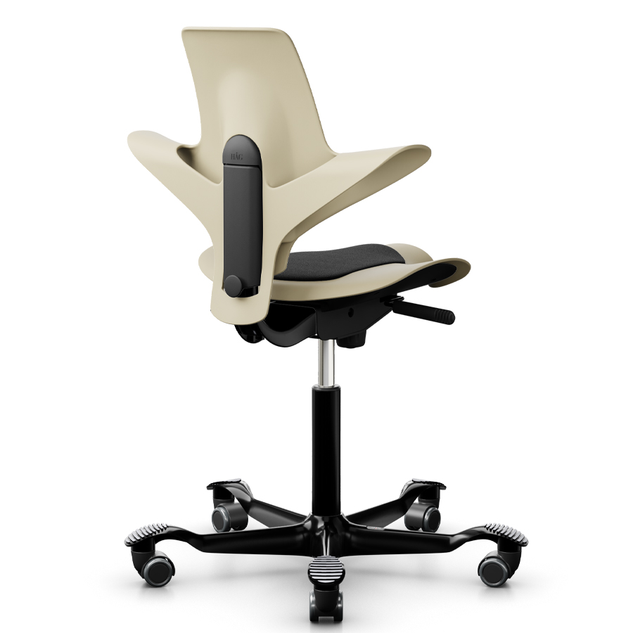 HAG CAPISCO PULS 8010 | Schale Sand | Sitz Cura schwarz | Gestell schwarz