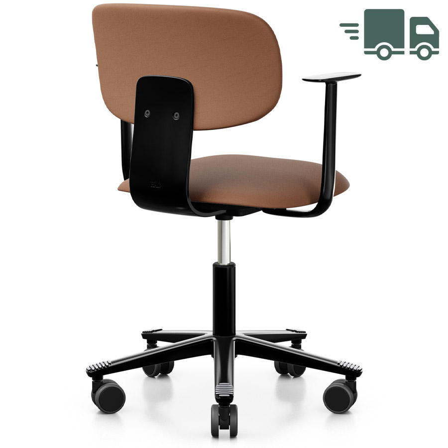 HAG Tion 2160 Bürostuhl schwarz - Sitz u. Rücken gepolstert Leder Elmosoft EL33004