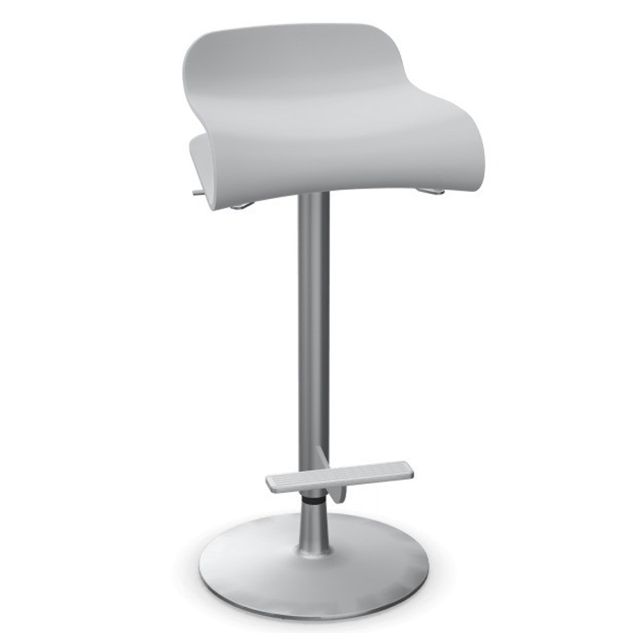 Kristalia BCN Barhocker höhenverstellbar Gestell lichtgrau lackiert