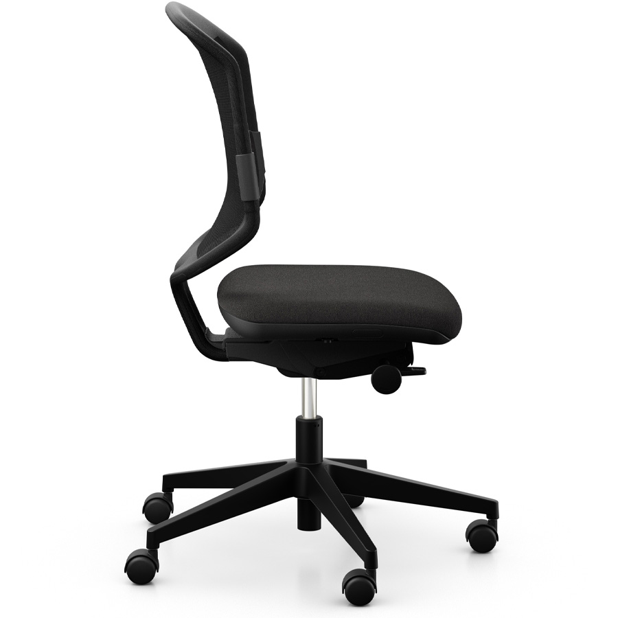 Giroflex 434-3019 schwarz mit Lordosepolster und Kunststoff-Fußkreuz - Seitenansicht