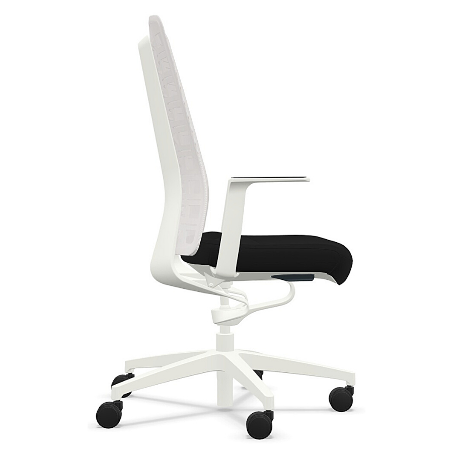 Interstuhl PUREis3 PU213 Bürostuhl weiß mit Netzrücken - Seitenansicht