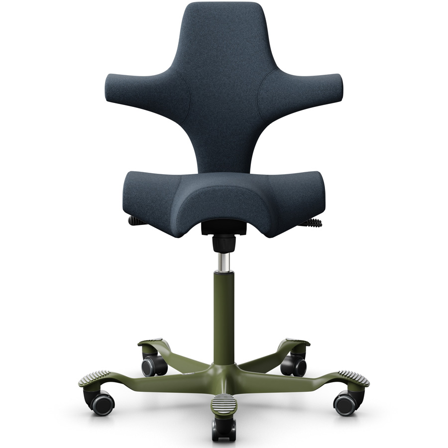 HAG Capisco 8106 mit Stoff Cura blau- Gestell moss grey