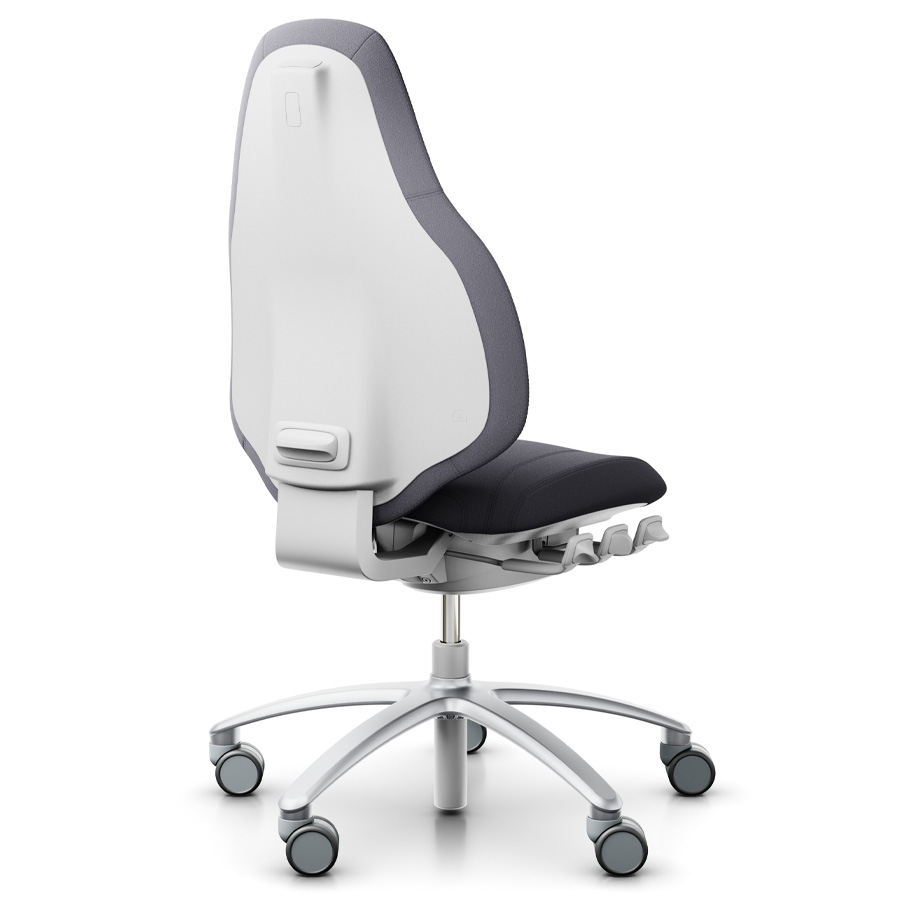 RH Mereo 220 silver-grey mit hoher Rückenlehne - Stoff Xtreme grau - Rückansicht