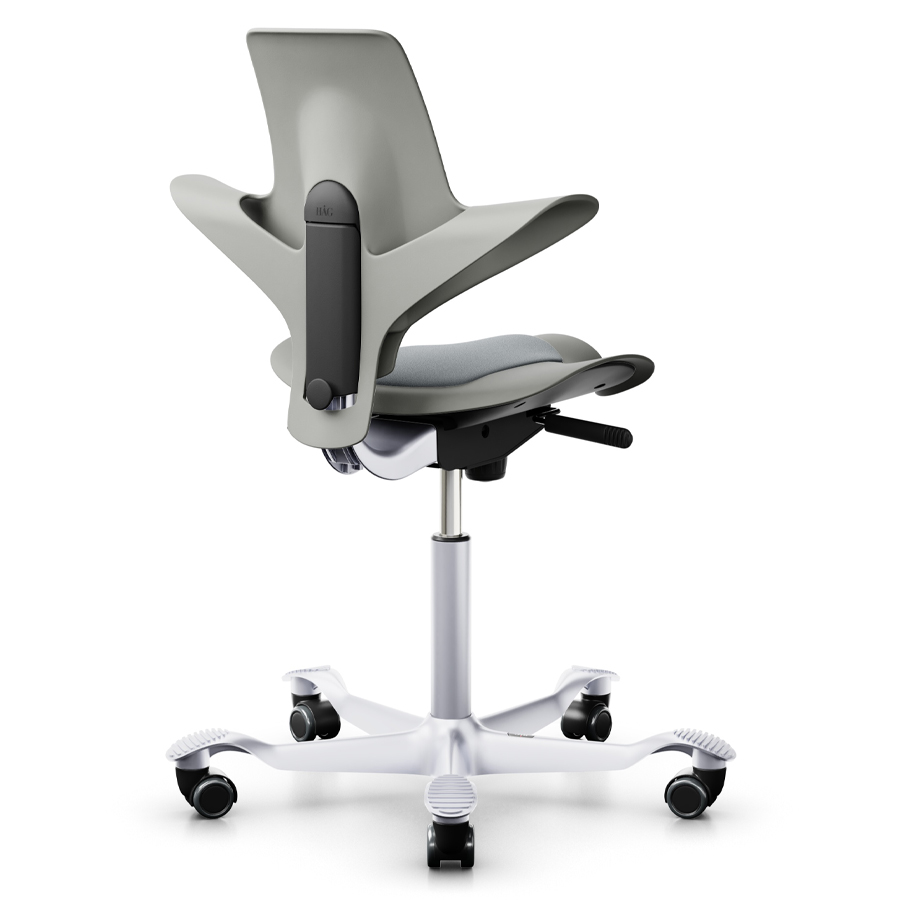 HAG Capisco Puls 8010 Clay mit schwarzer Stoffeinlage - seitliche Rückansicht