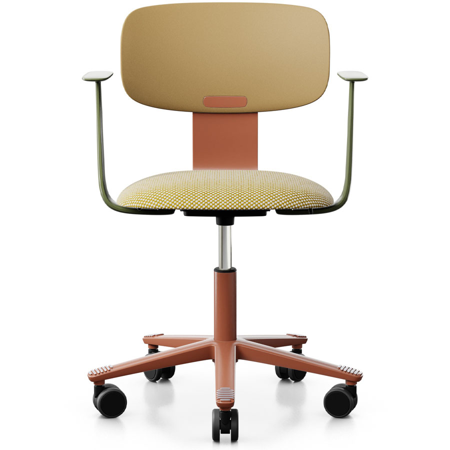 HAG Tion 2140 Bürostuhl mit Armlehnen Harvest - Sitz Stoff Sisu 405 - Rückenschale Kunststoff - Frontansicht