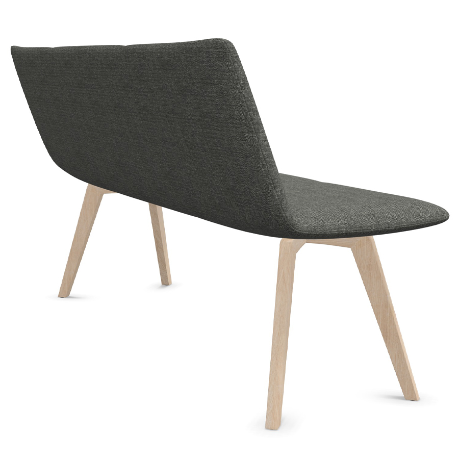 W. Schillig Chevalier Sitzbank mit Holzgestell - seitliche Rückansicht