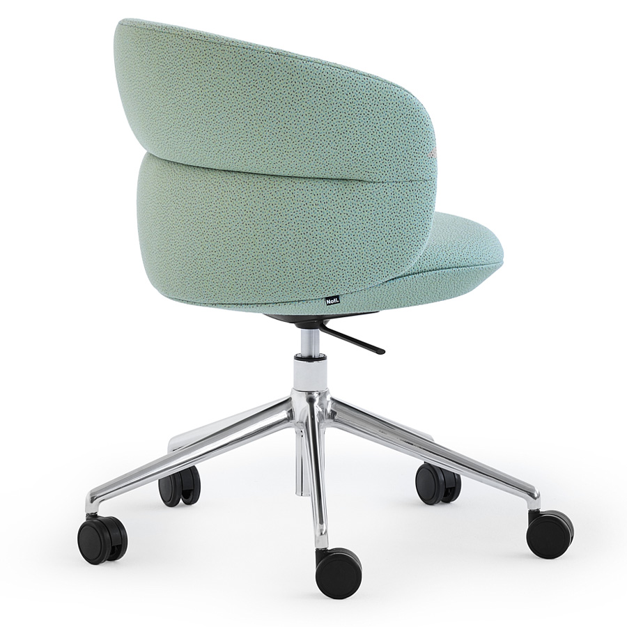 Noti Ekori Drehgestell 5-Arm Alu poliert mit Rollen und Höhenverstellung, Stoff Sprinkles 0924