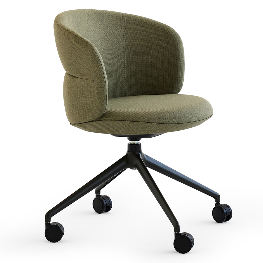 Noti Ekori Drehgestell 4-Arm mit Rollen Gestell schwarz, Bezug Cura 66167