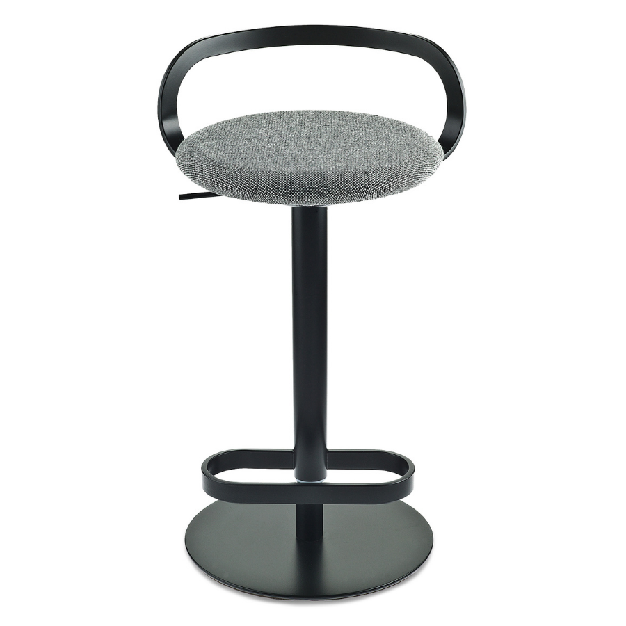 lapalma MAK S110 Barhocker höhenverstellbar gepolstert grau - Frontansicht