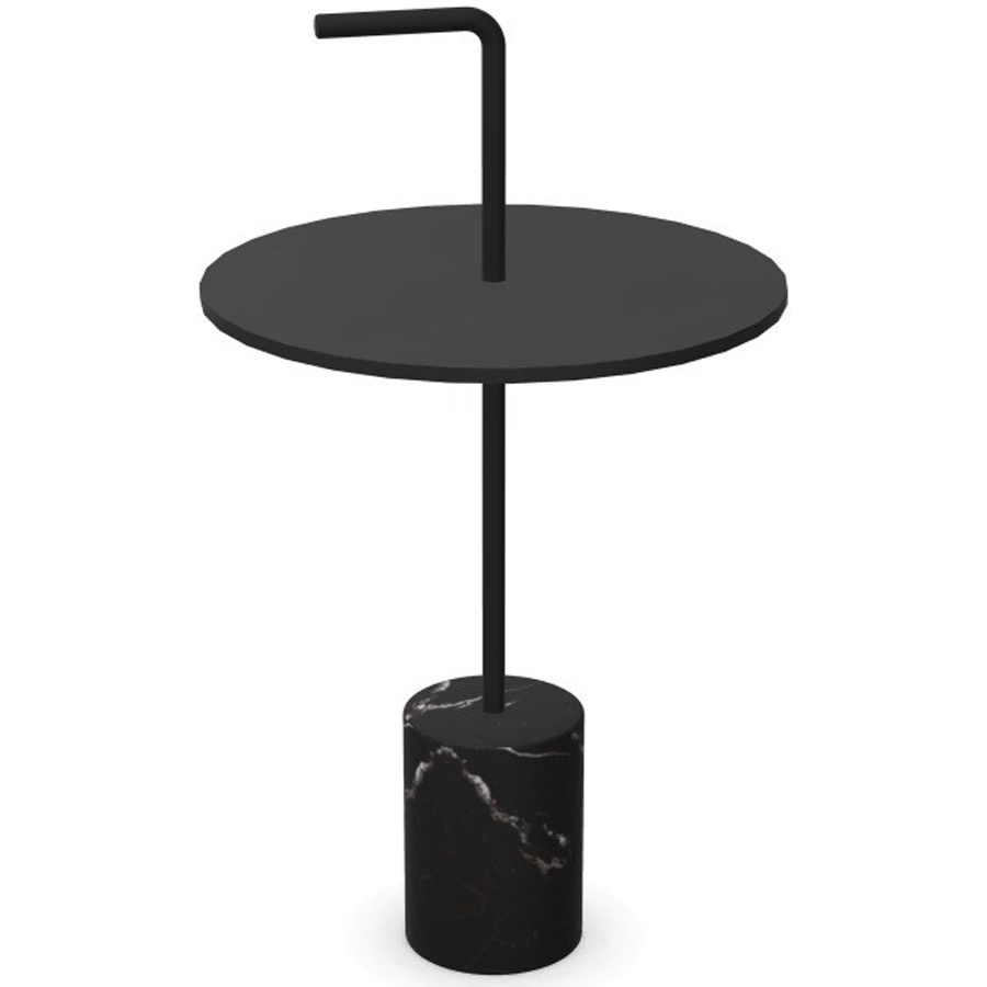 lapalma JEY Beistelltisch Fenix schwarz mit runder Platte, Marmorfuß und Griff