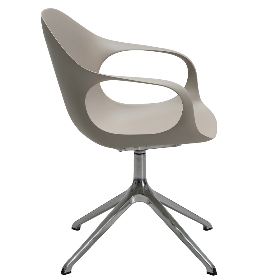 Kristalia ELEPHANT Drehstuhl Sitzschale beige Gestell verchromt glänzend