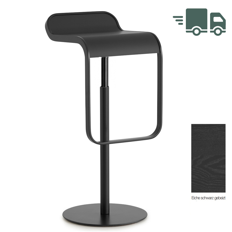 Lapalma LEM Barhocker Eiche schwarz gebeizt mit schwarzer Gasfeder
