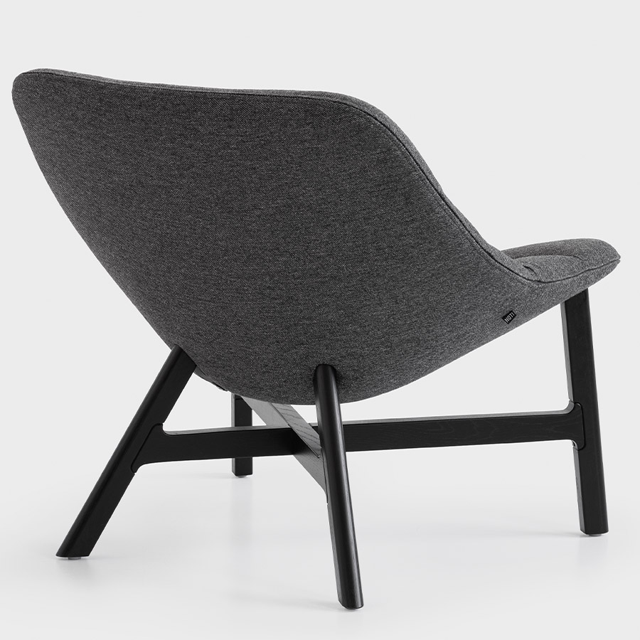 Noti Mishell Soft Holzgestell Eiche schwarz, Stoff Main Line Flax MLF28 Edgware