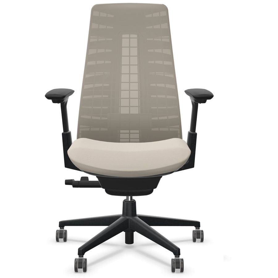 HAWORTH Fern Bürodrehstuhl braun mit Netzrücken - Gestell schwarz